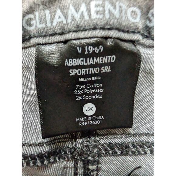 Versace 19V69 Gray Women 25/0 Skinny Ankle Designer Abbigliamento Sportivo - Picture 6 of 8